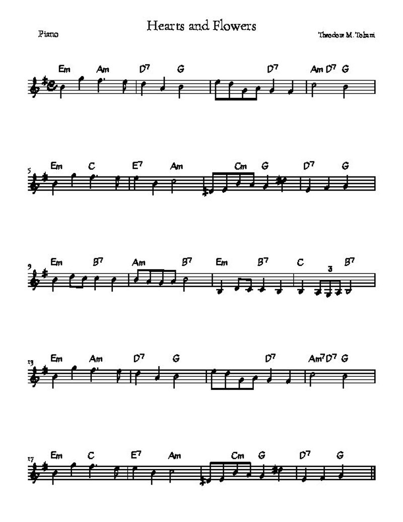 Hearts and Flowers Tobani Piano