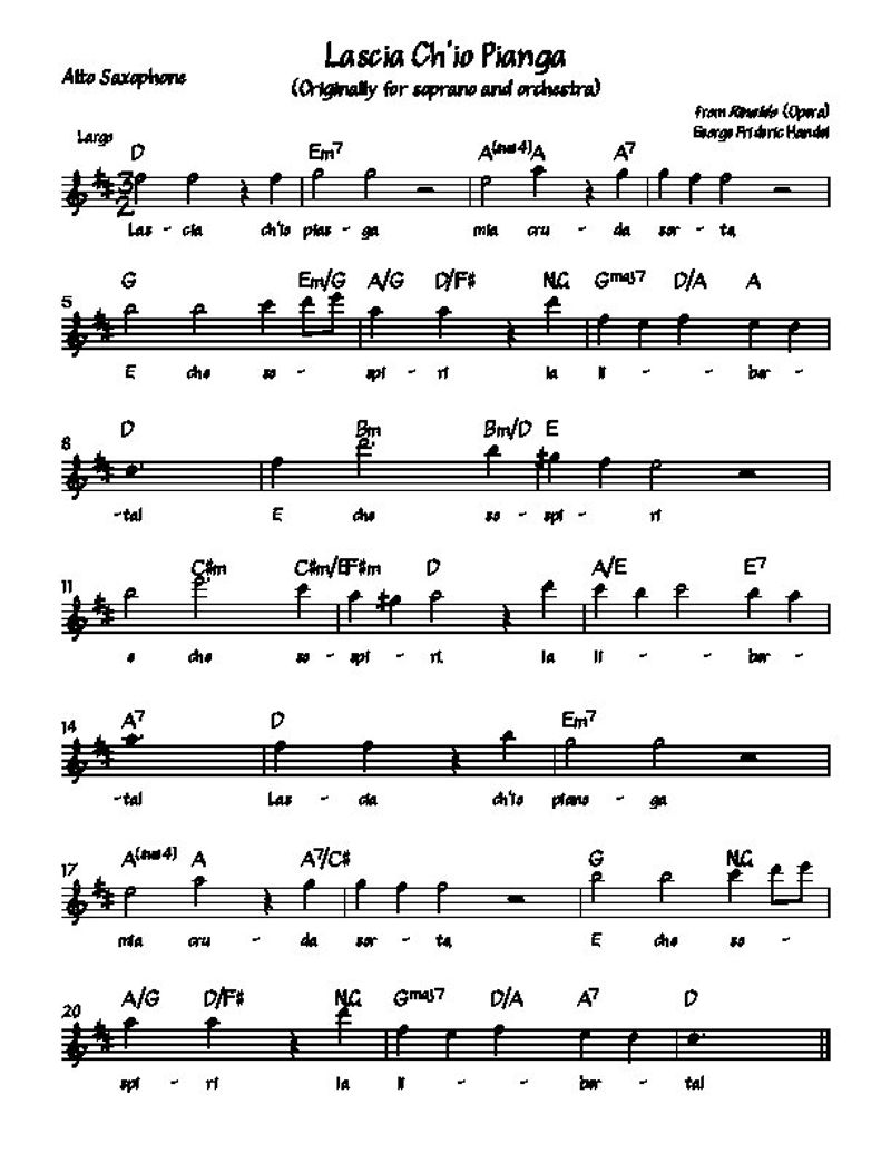 Lascia Ch Io Pianga Lead