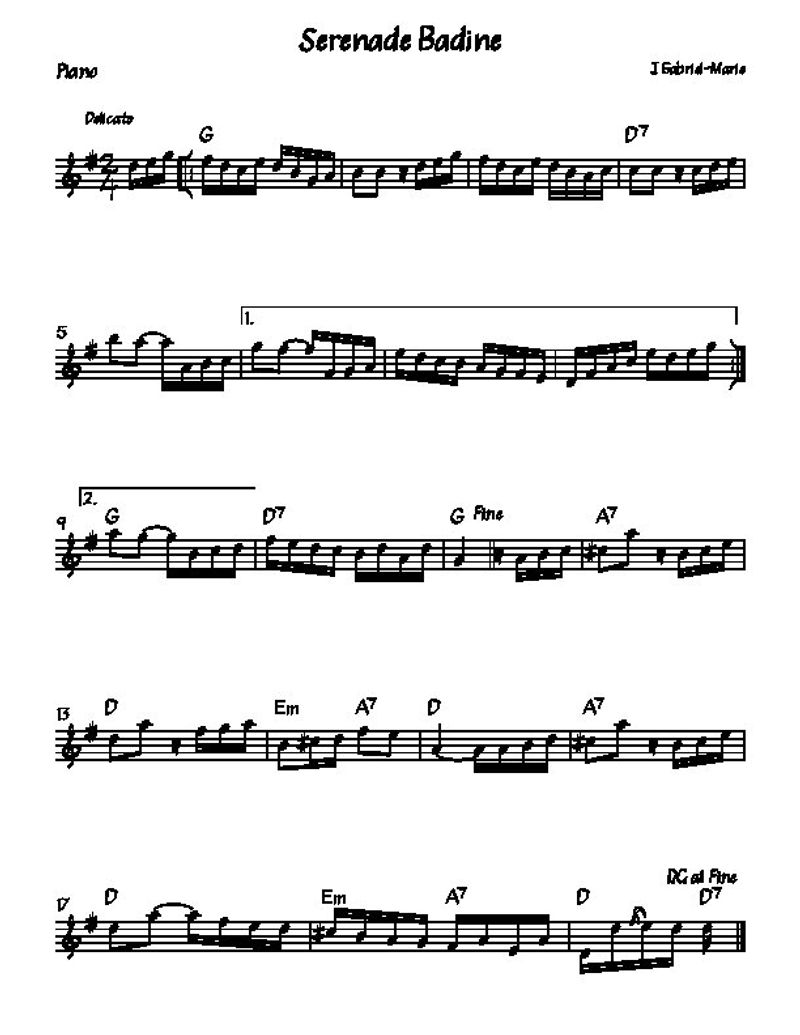 Serenade Badine J Gabriel Marie